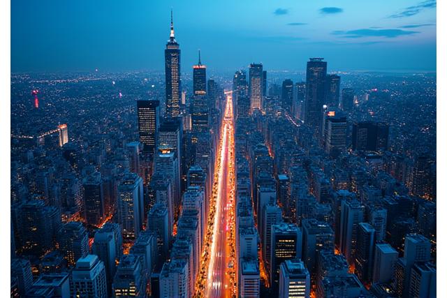 ドローンで撮影した東京の夜景