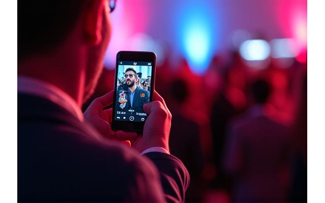 イベントでプロの写真家が写真を撮っています