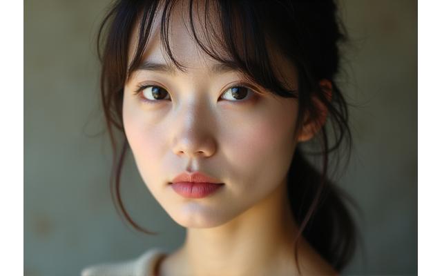 穏やかな表情の女性の芸術的なポートレート